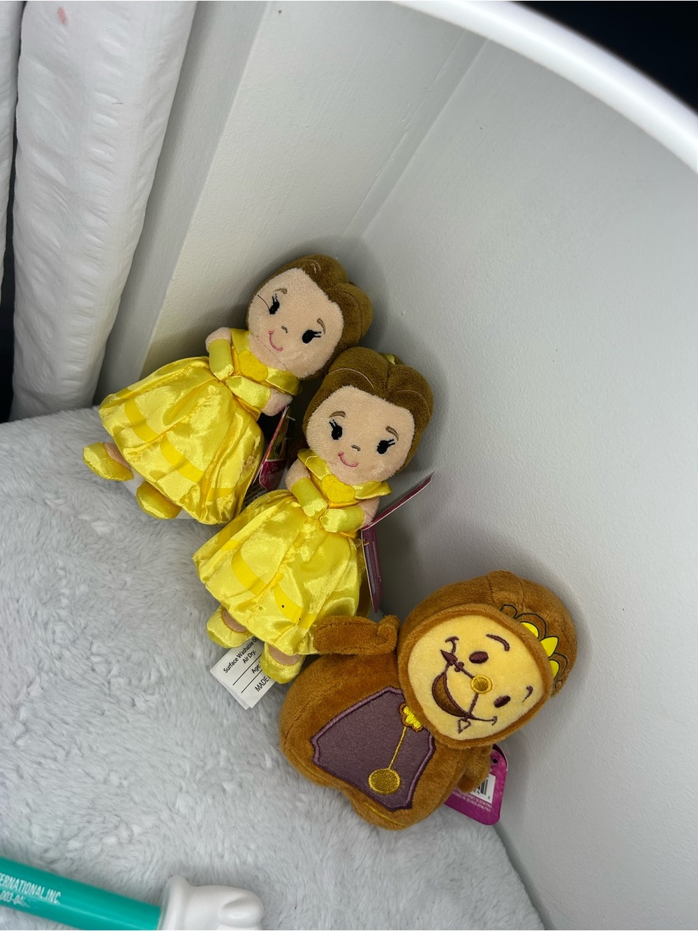 Disney Belle Plush Doll Pair with Brown Lion Character - Yellow Dresses